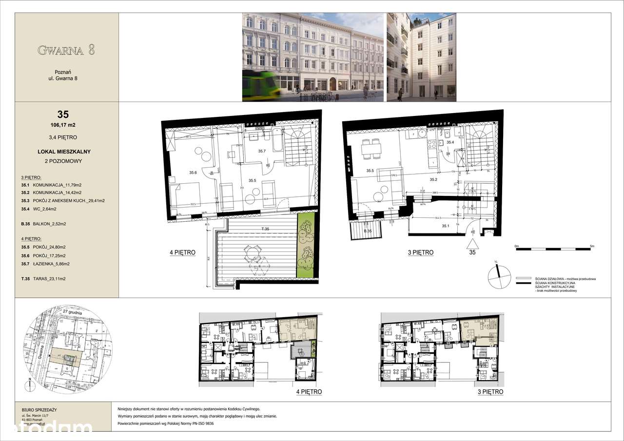 3-pokojowe mieszkanie 106m2 + taras Bezpośrednio - Pełny obrazek: 2/9