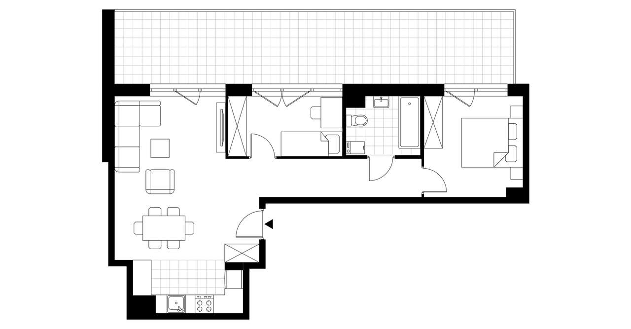 3-pokojowe mieszkanie 56m2 + loggia - Pełny obrazek: 3/8