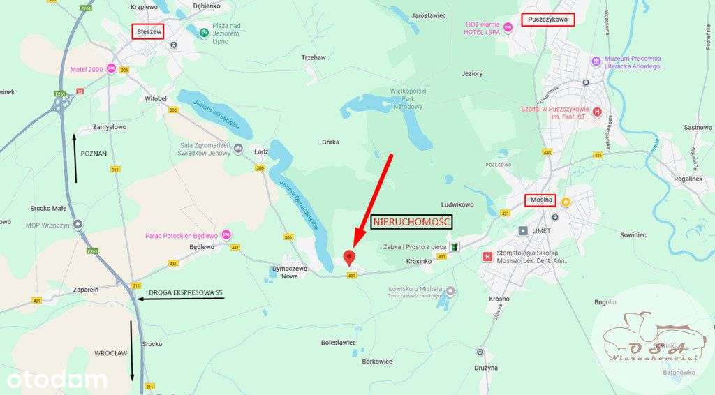 Działka budowlana Dymaczewo Stare 2534 m2 przy Wpn-9