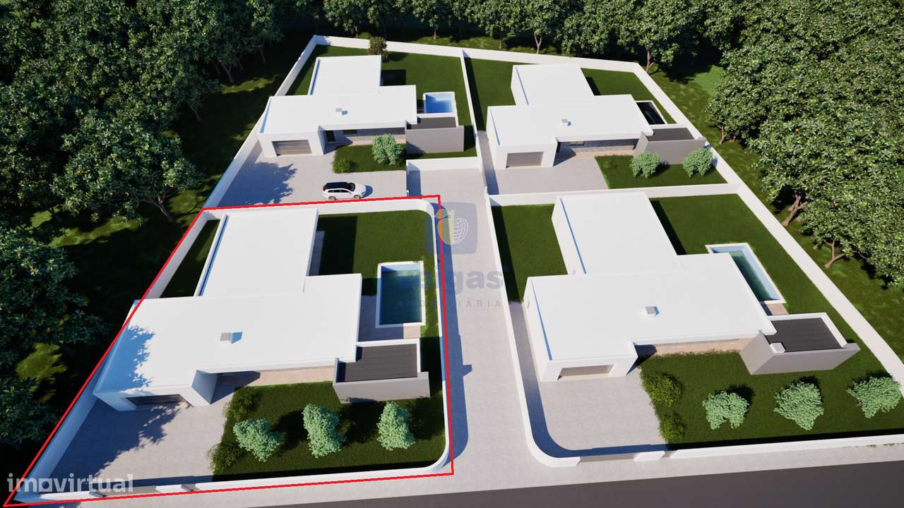 Moradia T3 térrea isolada nova com piscina em Pataias, a 10 km da Naza-5