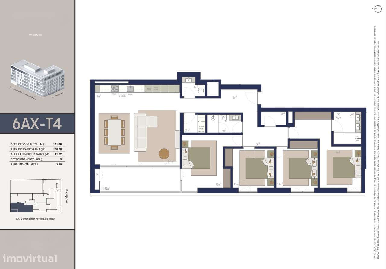 Apartamento T4 com varanda em Matosinhos Sul-11