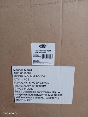 Magneti Marelli MM TC-200 urządzenie do dynamicznej wymiany oleju w skrzyni biegów NIEUŻYWANE - 3