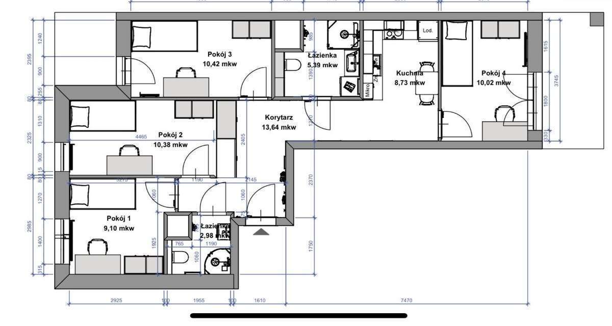 Room in 4-room apartment - Wieża Jeżyce - Pełny obrazek: 5/18