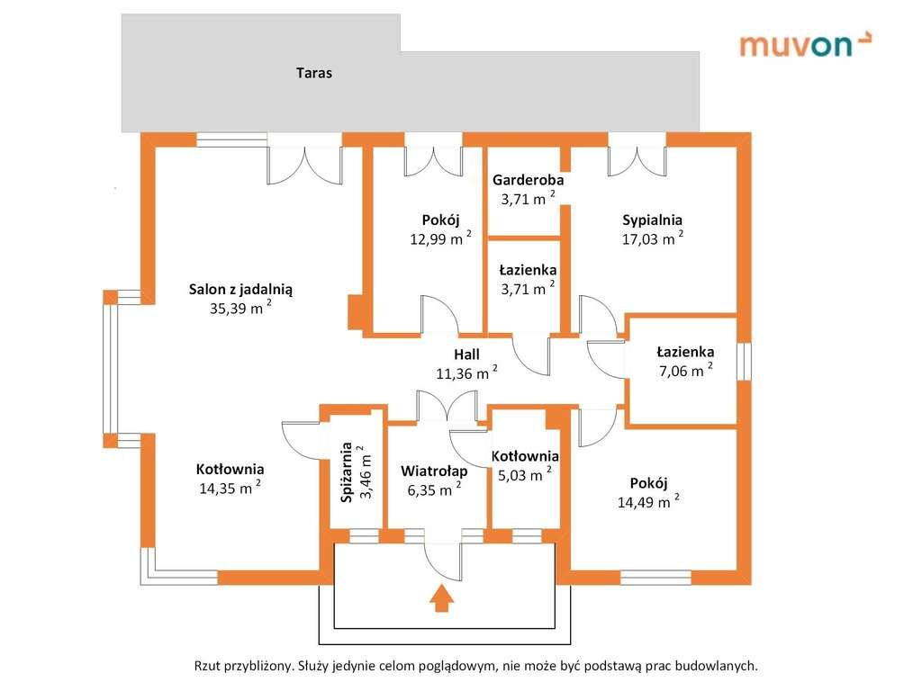 Nowoczesny dom parterowy w stanie surowym otwartym - Pełny obrazek: 3/12