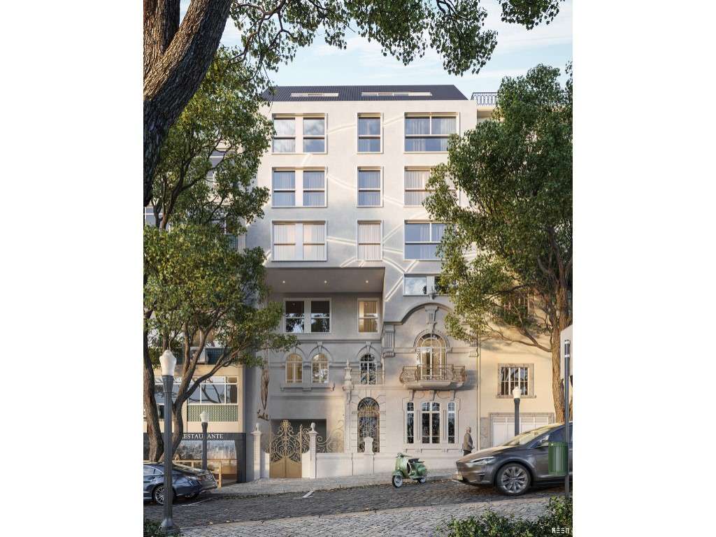 Apartamento T3 com garagem em palacete renovado em Lisboa - Grande imagem: 2/32