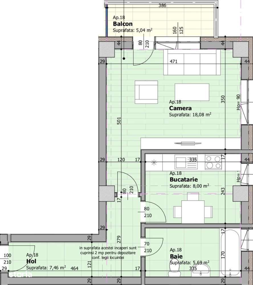 Apartament 1 camera 45 mp, decomandat, accept CREDIT, Kaufland Galata - Imagine principală: 5/12