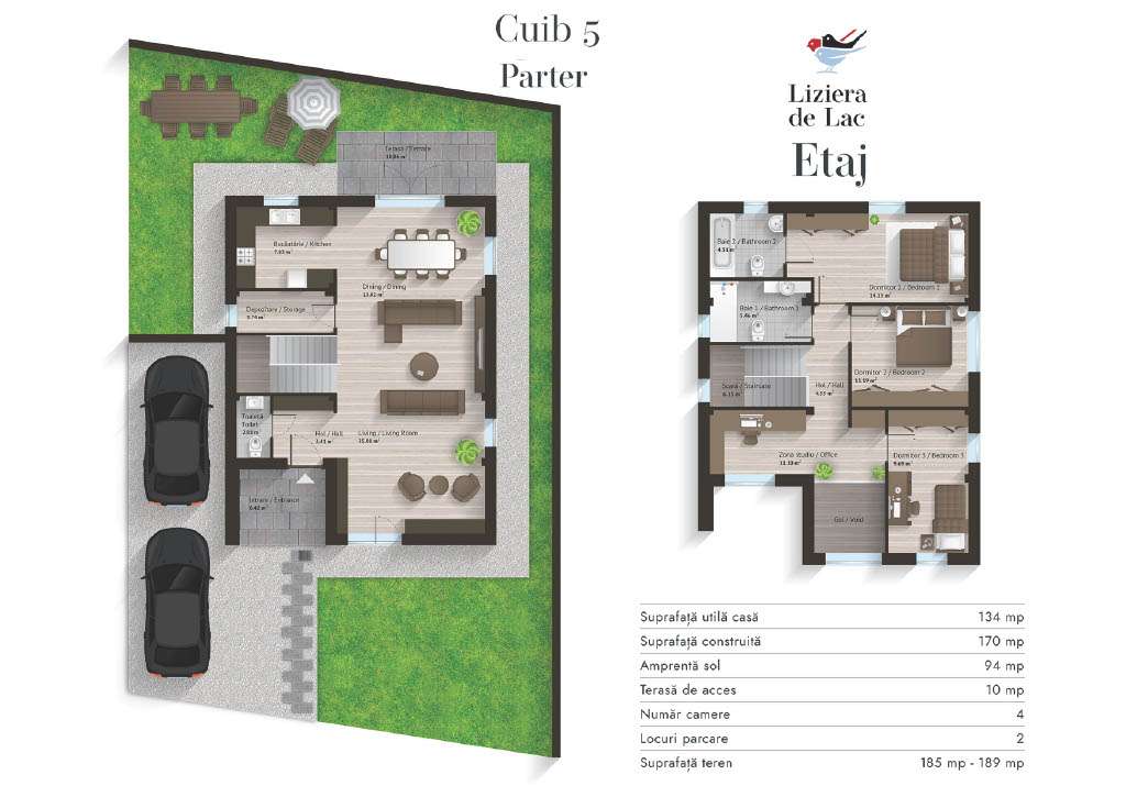 CUIB 5, LIZIERA DE LAC, FAZA 1 — CASA TA LÂNGĂ LAC, APROAPE DE PALLADY - Imagine principală: 3/24