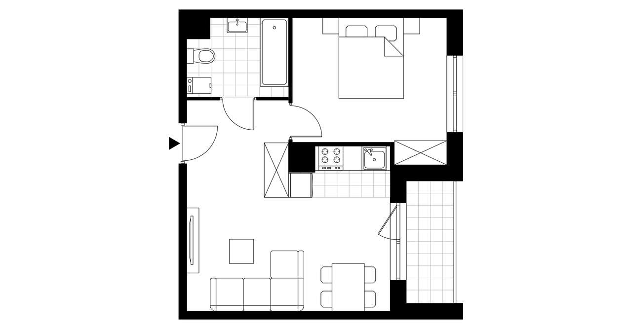 Piasta Park V​I | mieszkanie 2-pok. | G1-91 - Pełny obrazek: 4/7