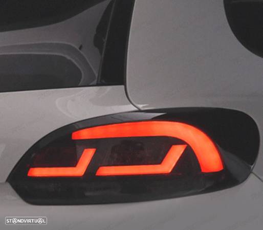 CONJUNTO DE FAROLINS VW SCIROCCO III 08-14 CARDNA COM INDICADORE LED DINÂMICO PRETO FUMADO - 2