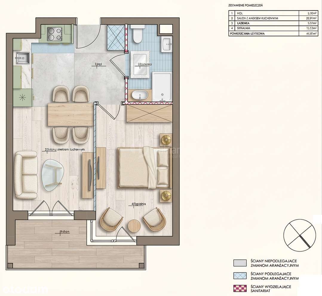 Nowoczesne 2 pok. 47 m2 las Chylonia-5