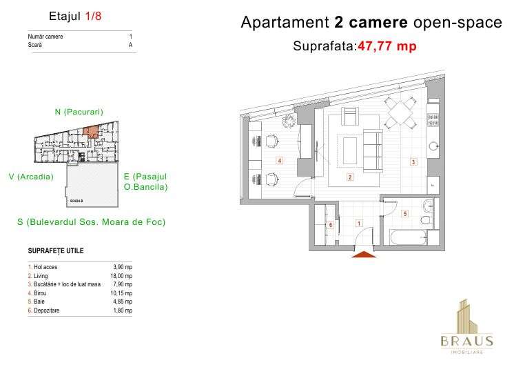 Direct dezvoltator-apt 2 camere 47 mp/GARA-PACURARI, 2 mn de Centru! - Imagine principală: 4/9