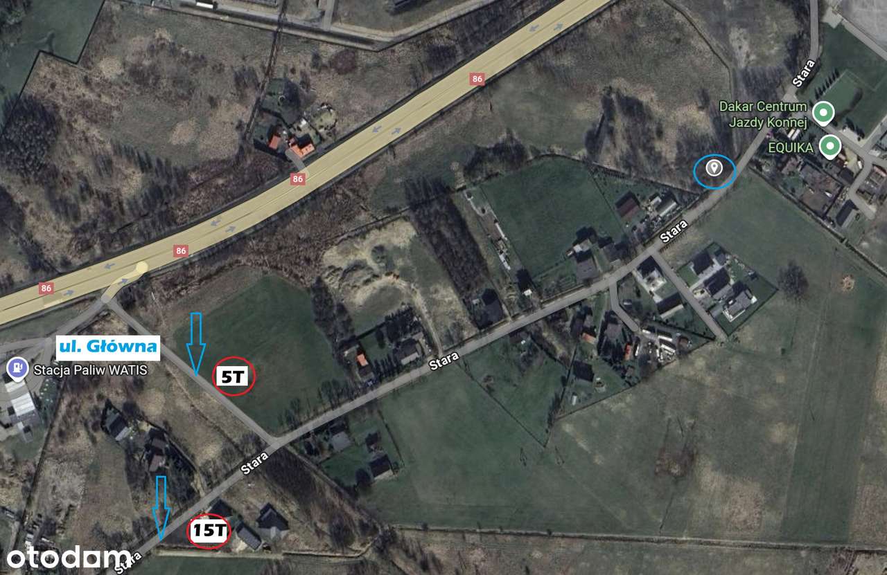 Działka Usługowa Mieszkaniowa 1.7ha w Sarnowie (gm. Psary) przy S86-2