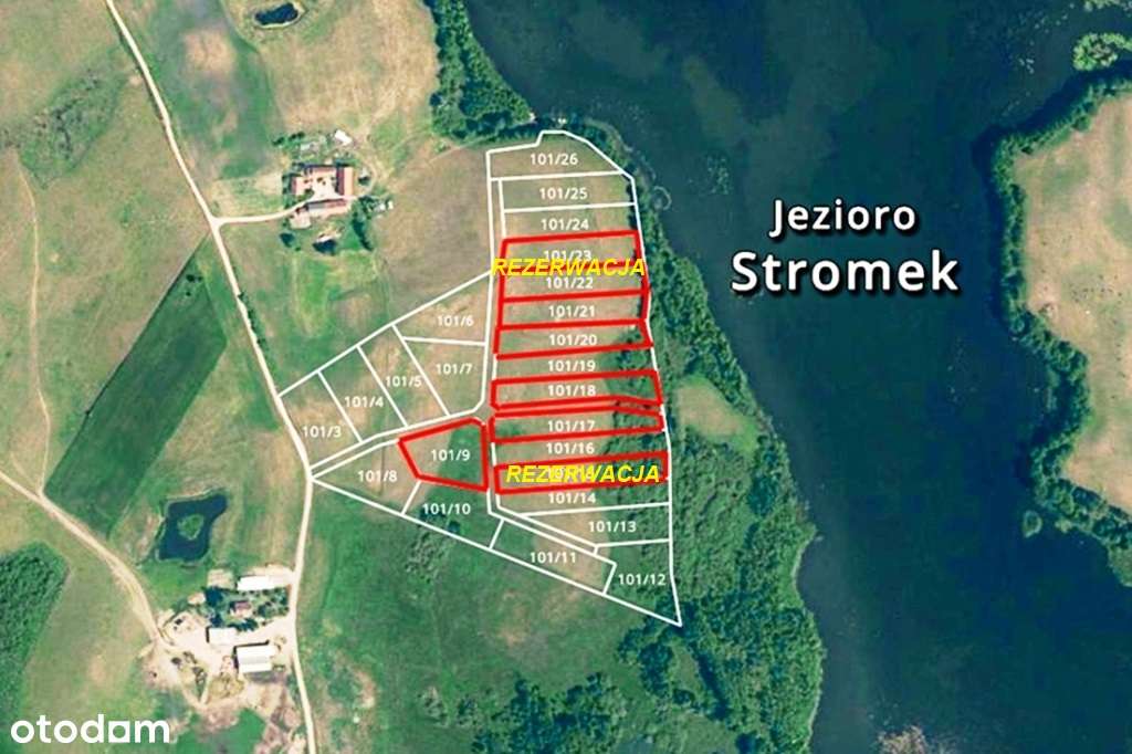 Działki z linią brzegową oraz pięknym widokiem na jezioro Stromek!-19