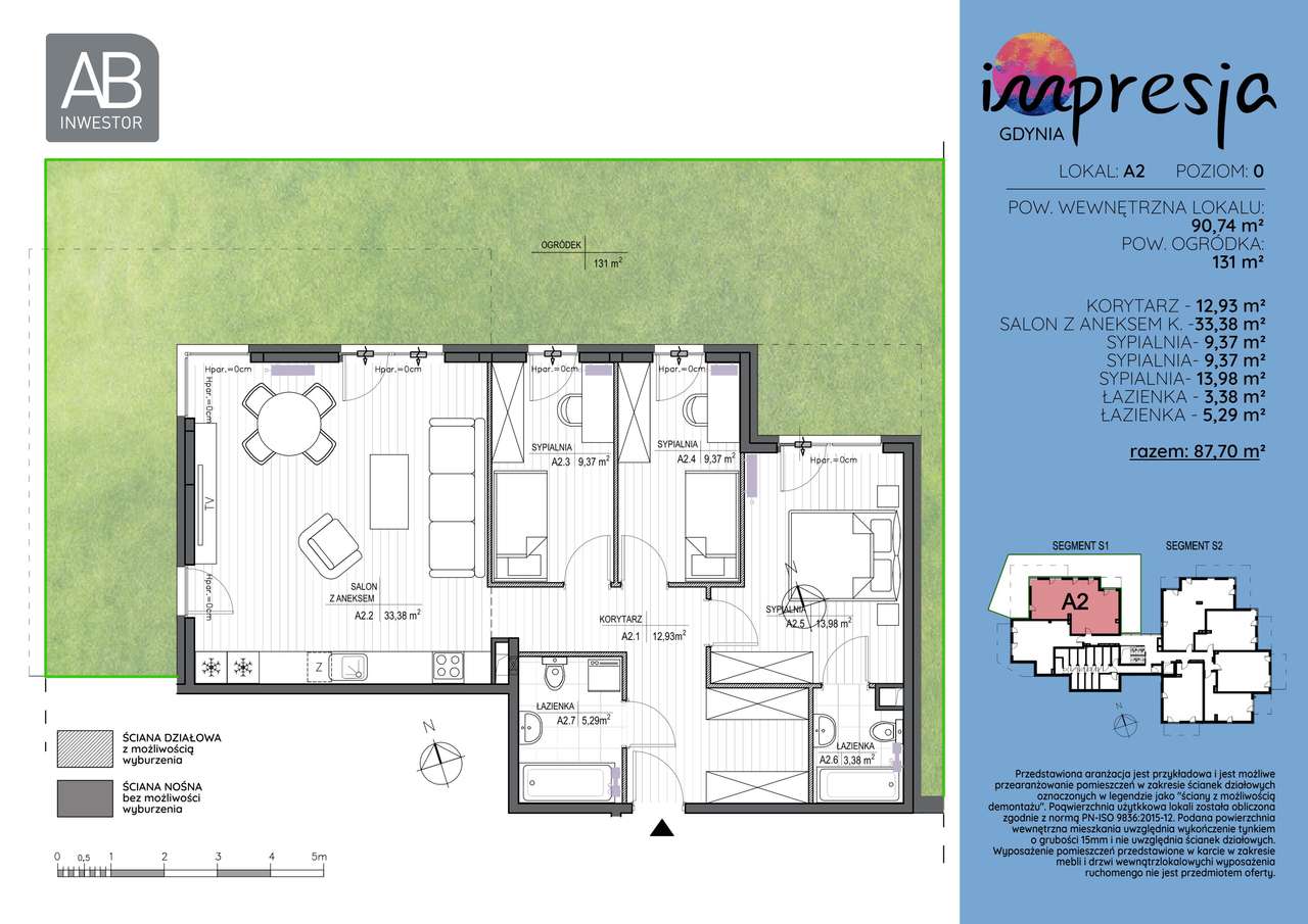 4-pokojowe mieszkanie 90m2 + ogródek Bezpośrednio - Pełny obrazek: 2/7