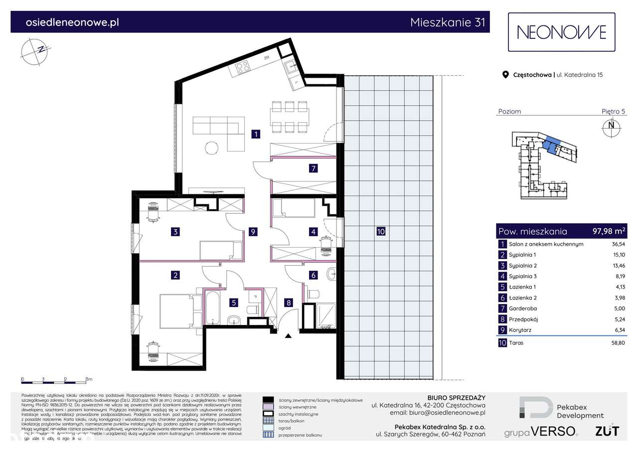 4-pokojowe mieszkanie 97m2 + taras - Pełny obrazek: 2/7