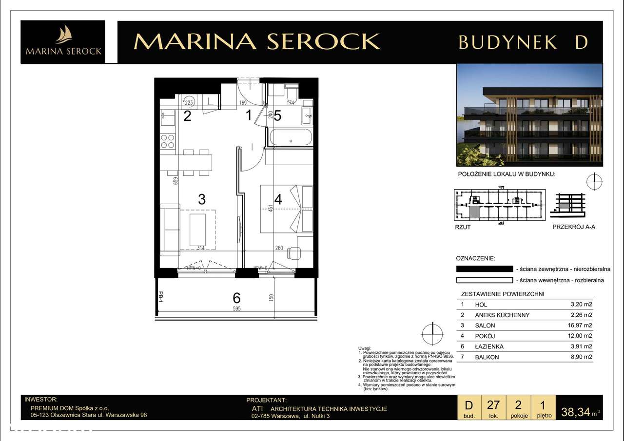 2-pokojowe mieszkanie 38m2 + balkon - Pełny obrazek: 2/7