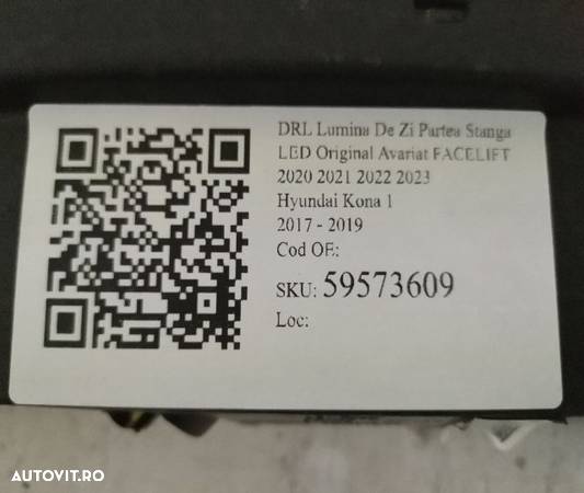 DRL Lumina De Zi Partea Stanga LED Original Avariat FACELIFT 2020 2021 2022 2023 Hyundai Kona 1 201 - 7