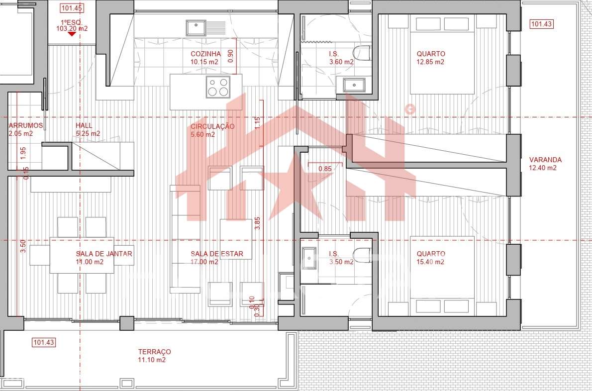 Apartamento T2 / Em Construção / Garagem para 2 Carros / Marrazes-27