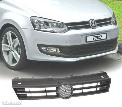 GRELHA FRONTAL PARA VOLKSWAGEN VW POLO 09-14 PRETO BRILHANTE - 3