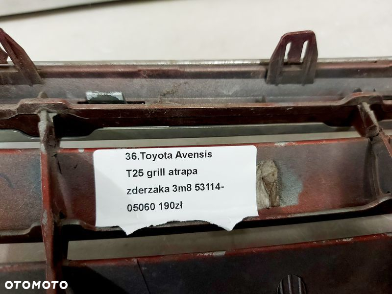 TOYOTA AVENSIS T25 GRILL ATRAPA ZDERZAKA PRZÓD PRZEDNIA 3M8 53114-05060 - 9