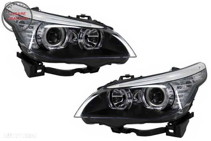 Faruri LED Dayline Angel Eyes BMW Seria 5  E60 E61 (2003-2007) LCI Design- livrare gratuita - 1