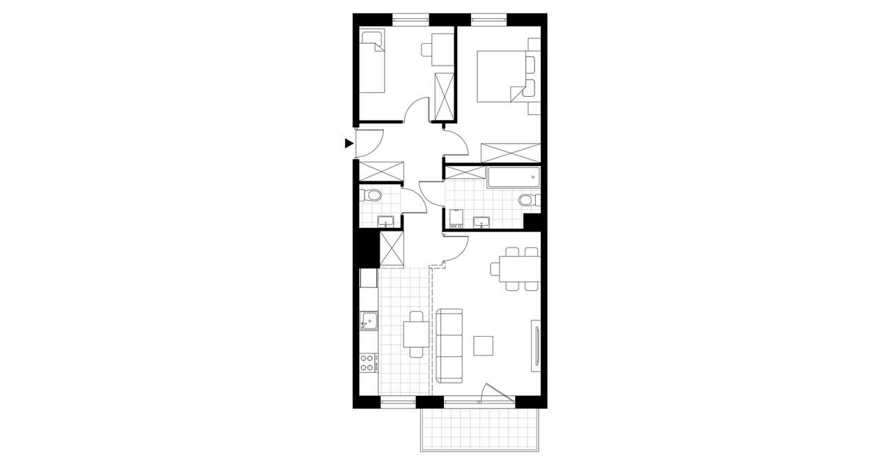 3-pokojowe mieszkanie 65m2 + balkon - Pełny obrazek: 3/8