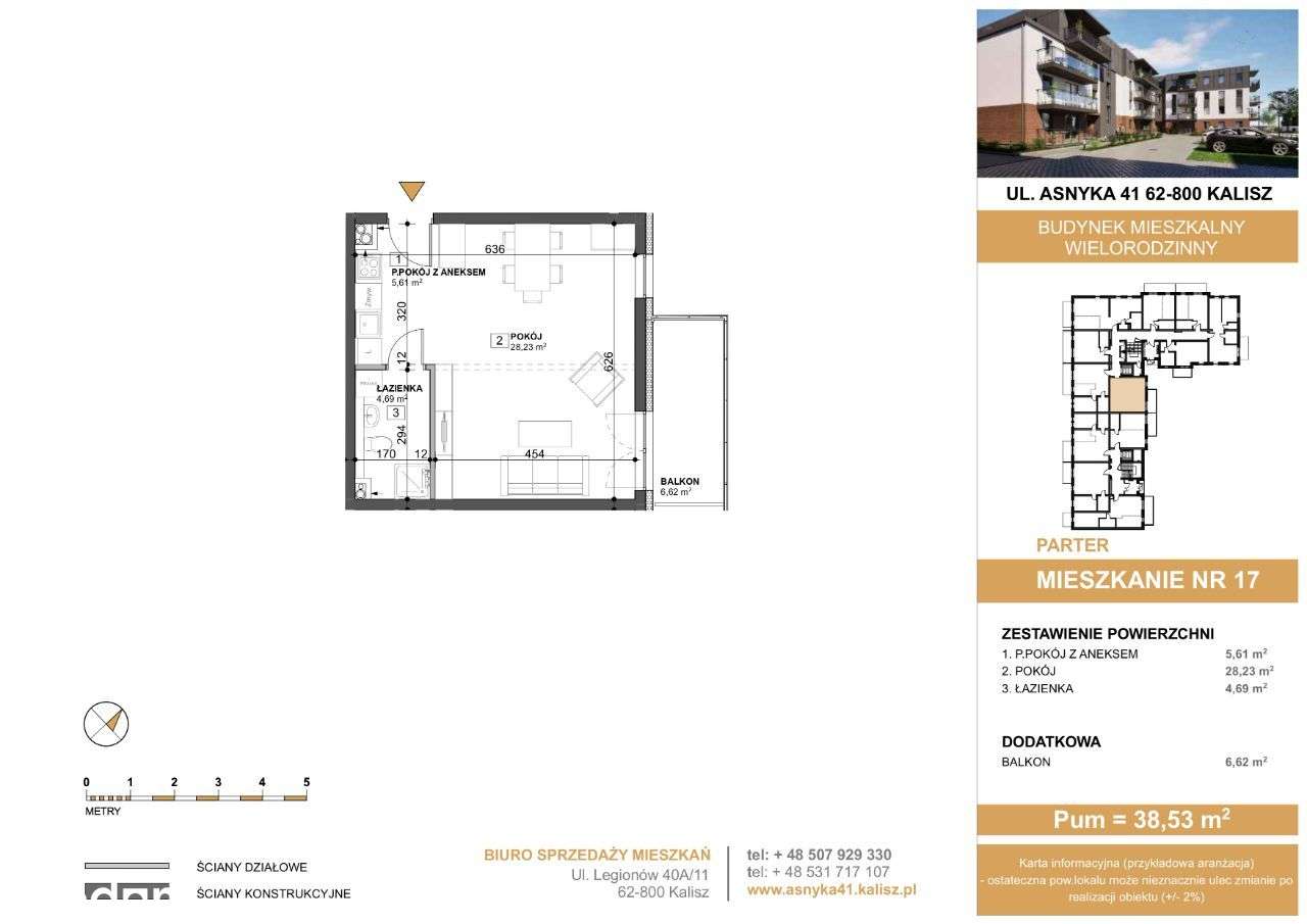 Mieszkanie nr 17 w Nowym Budynku Asnyka 41 - Pełny obrazek: 2/11