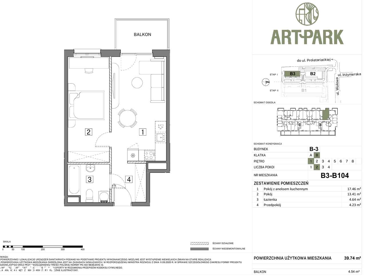 OFERTA SPECJALNA-2‑pokojowe mieszkanie na Polesiu –Łódź, ul. Wołowa 4a-3