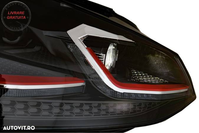 Faruri LED VW Golf 7 VII (2012-2017) Facelift G7.5 GTI Look cu Semnal Dinamic- livrare gratuita - 9
