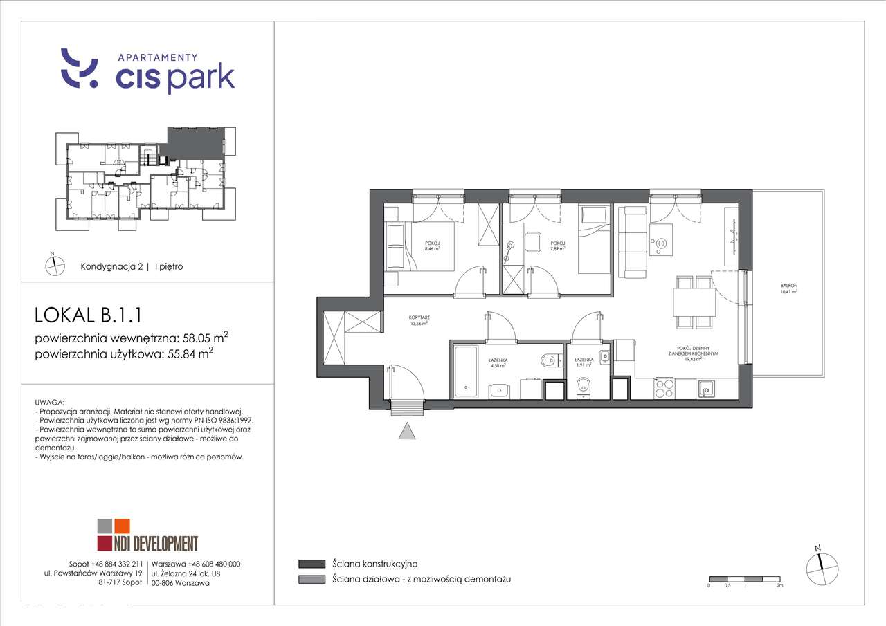 3-pokojowe mieszkanie 56m2 + balkon Bez Prowizji - Pełny obrazek: 2/9