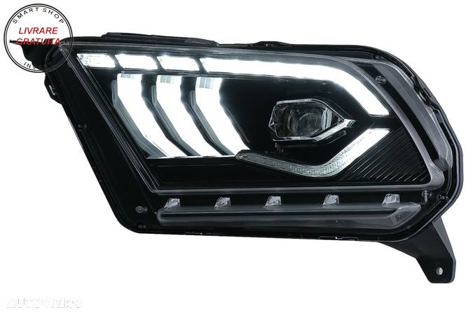 Faruri Full LED Ford Mustang V (2010-2014) cu Semnal Dinamic Secvential- livrare gratuita - 4