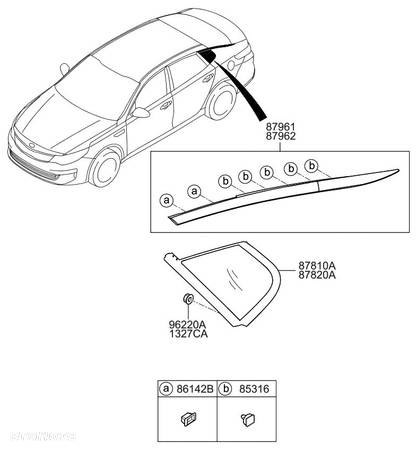 NOWA LISTWA  KIA OPTIMA IV SEDAN 4 15-20 CHROM DRZWI PRAWY TYŁ TYLNA 87860D4000 - 5