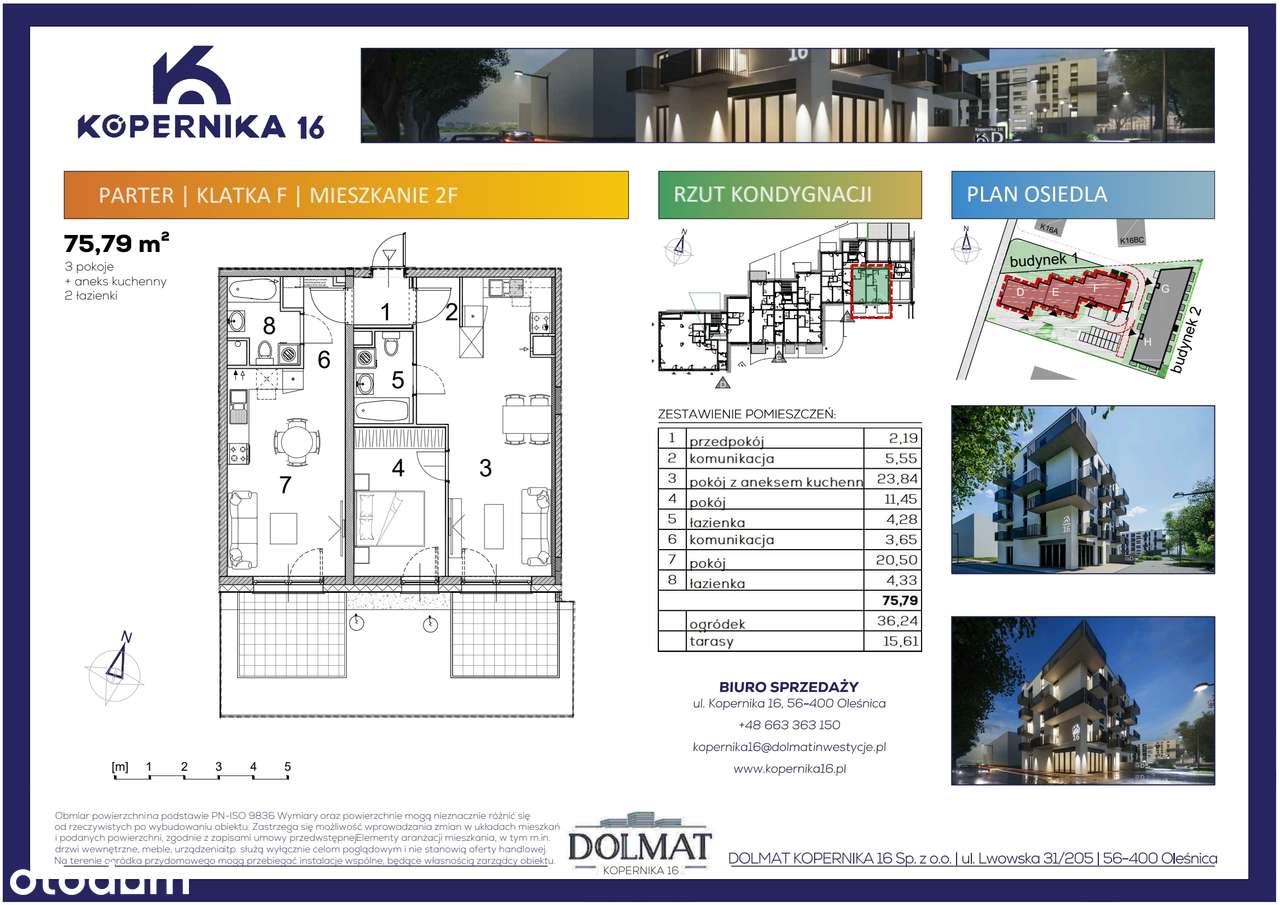Kopernika 16 | mieszkanie 3-pok. | F02 - Pełny obrazek: 2/7