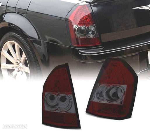 FAROLINS TRASEIROS PARA CHRYSLER 300C 300 09-10 LED VERMELHO FUMADO - 1