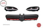 RHD Faruri LED cu Grila VW Golf 7 VII (2013-2017) R Design Rosu- livrare gratuita - 1