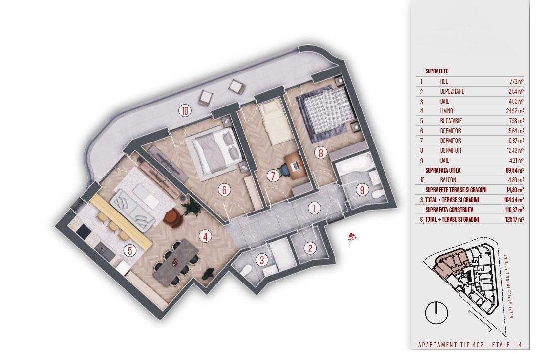 Apartament 4 camere metrou Dristor -finisaje Premium-Dezvoltator
