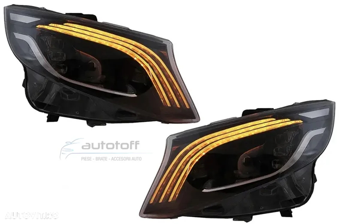 Faruri Full LED compatibil cu Mercedes Vito / V-Class W447 (2016-2020) Negru - 2