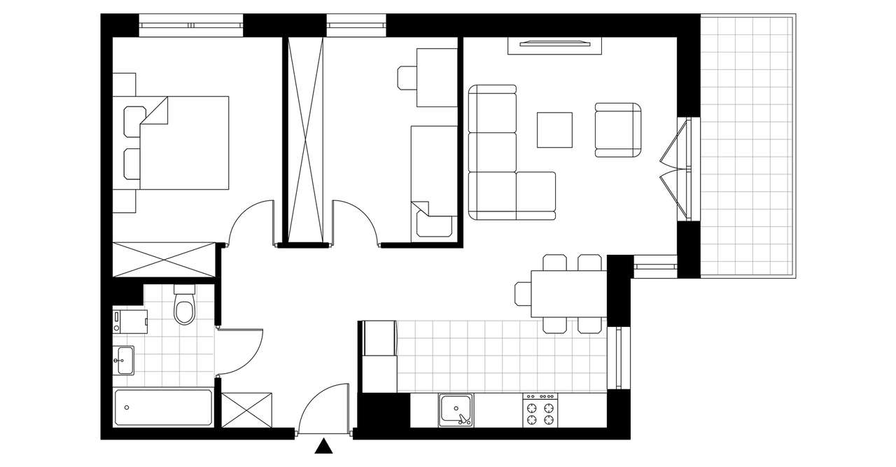 3-pokojowe mieszkanie 58m2 + balkon - Pełny obrazek: 3/7