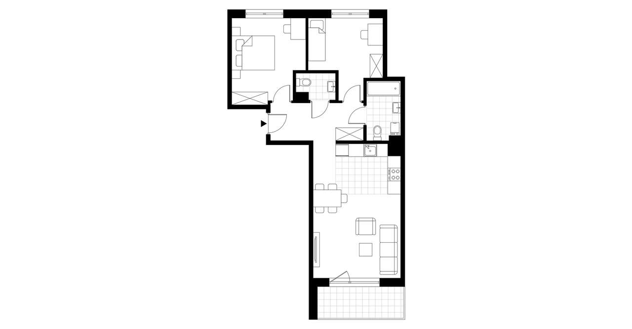 3-pokojowe mieszkanie 64m2 + balkon Bezpośrednio - Pełny obrazek: 3/8