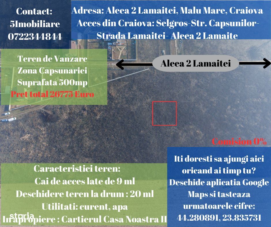 Zona Capsunariei- teren intravilan de vanzare -doar 4 loturi ramase