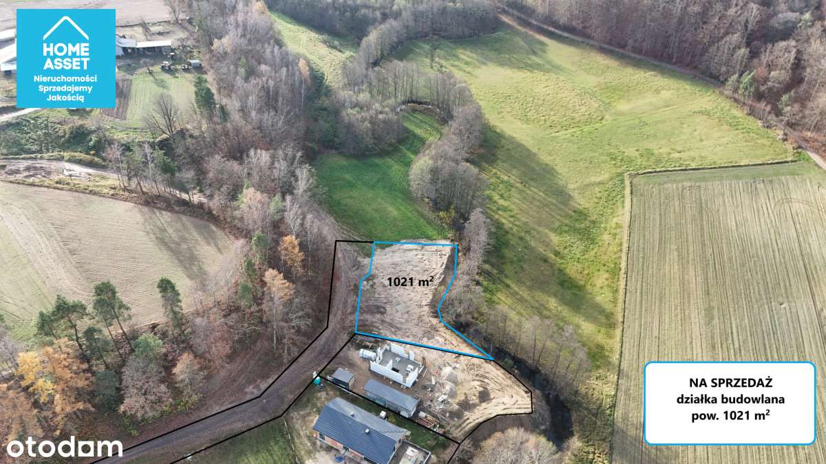 Zaciszna działka budowlana Kaszuby • 1021 m²-1