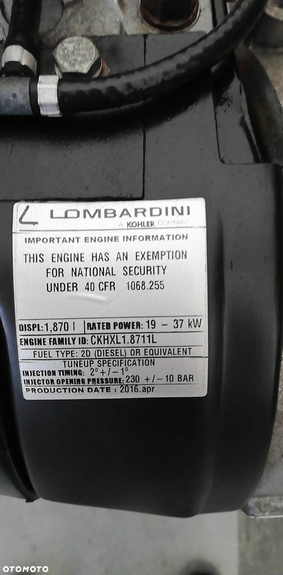 Silnik Lombardini 11LD 626-3 37 kW 1,8L 10 000 netto - 10