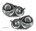 FARÓIS FRONTAIS ANGEL EYES PARA VOLKSWAGEN VW POLO 9N,01-05. FUNDO PRETO - 1