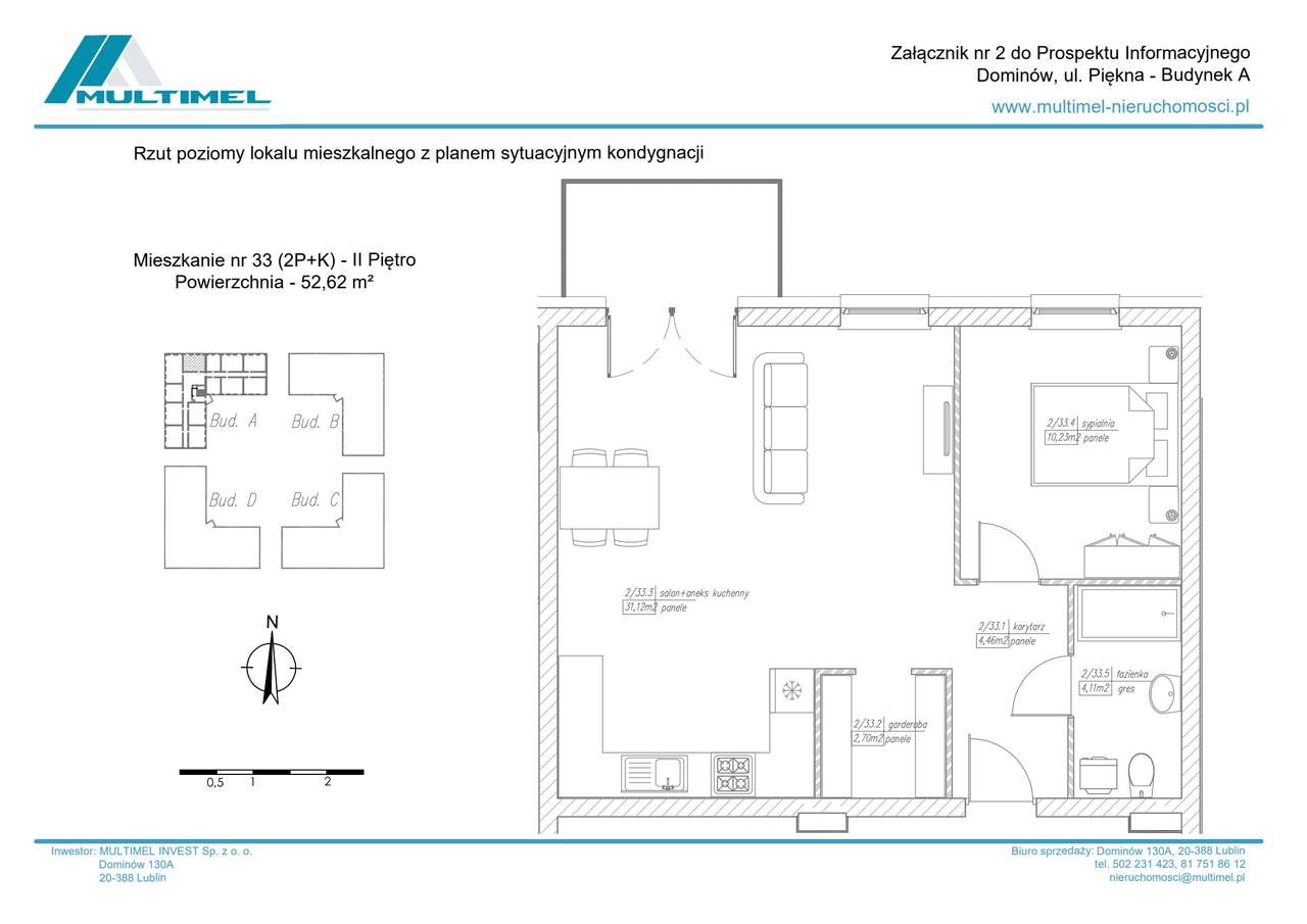 2-pokojowe mieszkanie 52m2 Bez Pośredników - Pełny obrazek: 2/7