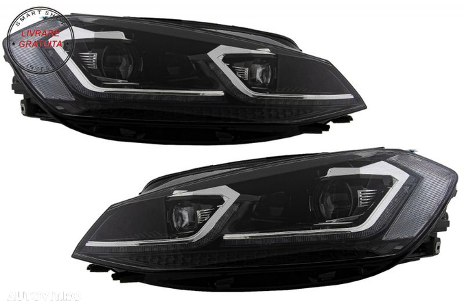 Grila Centrala cu Faruri LED Semnal Dinamic VW Golf 7.5 VII Facelift (2017+) GTI L- livrare gratuita - 6