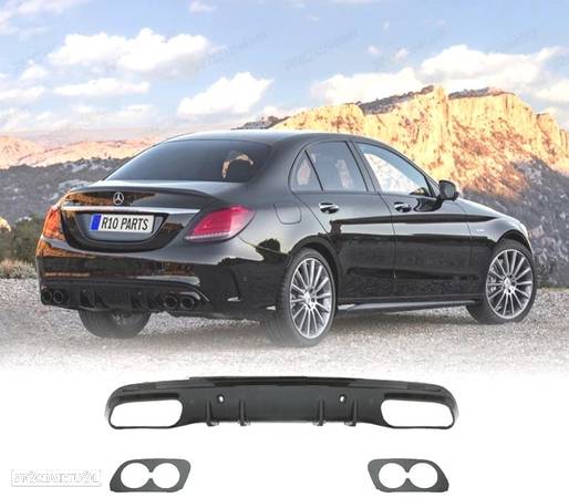 DIFUSOR PARA MERCEDES W205 SEDAN AMG 14- LOOK C43 PRETO - 1