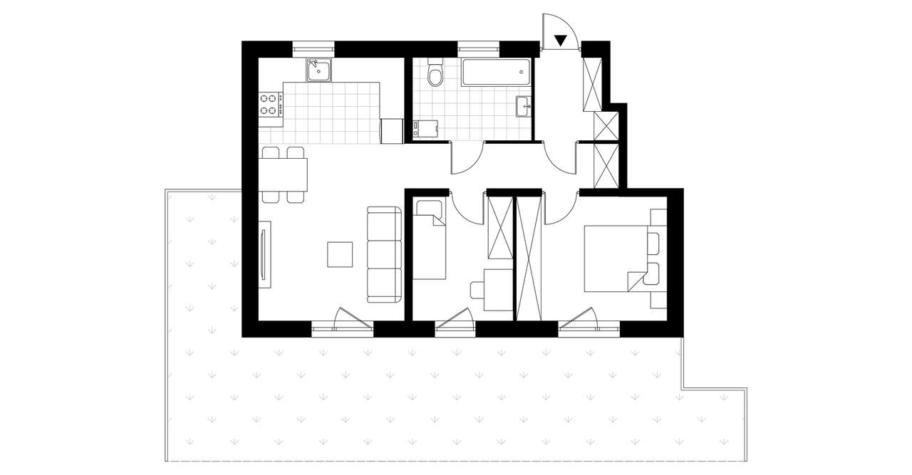 3-pokojowe mieszkanie 54m2 + ogródek - Pełny obrazek: 4/9