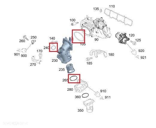 MERCEDES OM651 2.2 CDI Zestaw uszczelka kolektora - 3