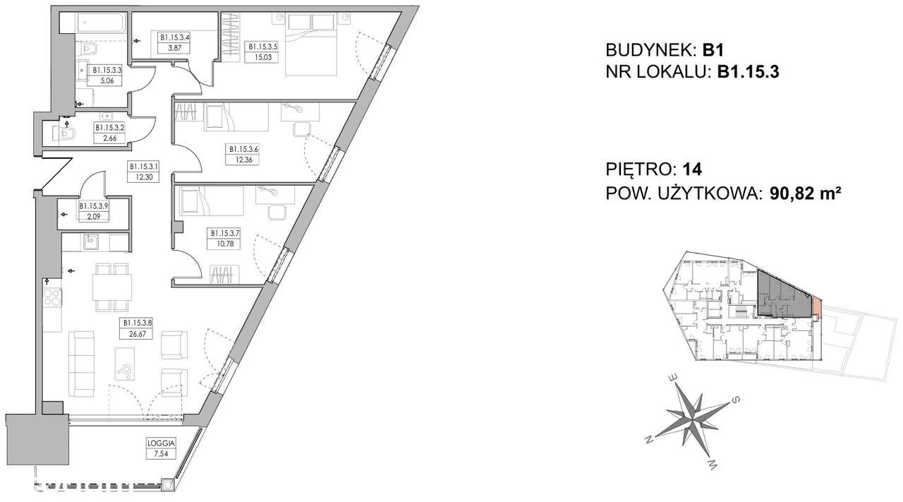4 Pokoje Widok Na Zatokę XIV p. Redłowo - Pełny obrazek: 4/9