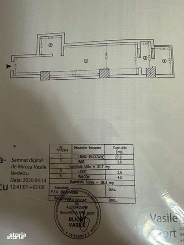 Centru - Palas - Lazar Residence , apartament 1 camera 39 mp intabulat-6